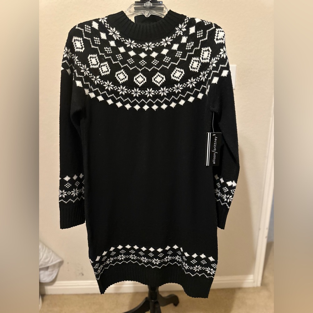Allison/Britany Women's Lopi Style Black Sweater Dress Size M. NWT.‎